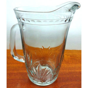 Crystal Pitcher Alexandria Pattern By Toscany Nice Heavy Beverage 9 1/2" 64 oz